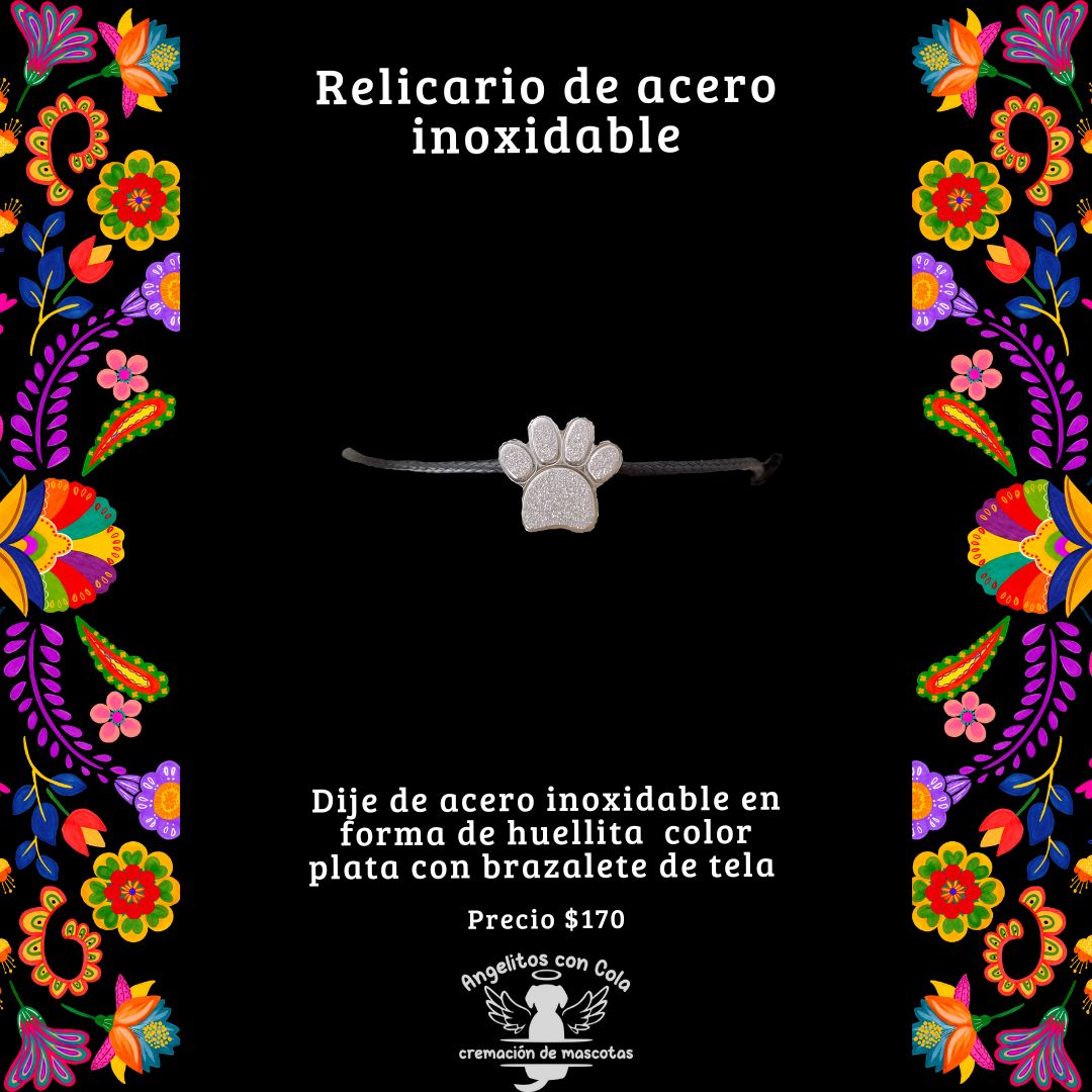 Relicario de acero inoxidable doble corazón